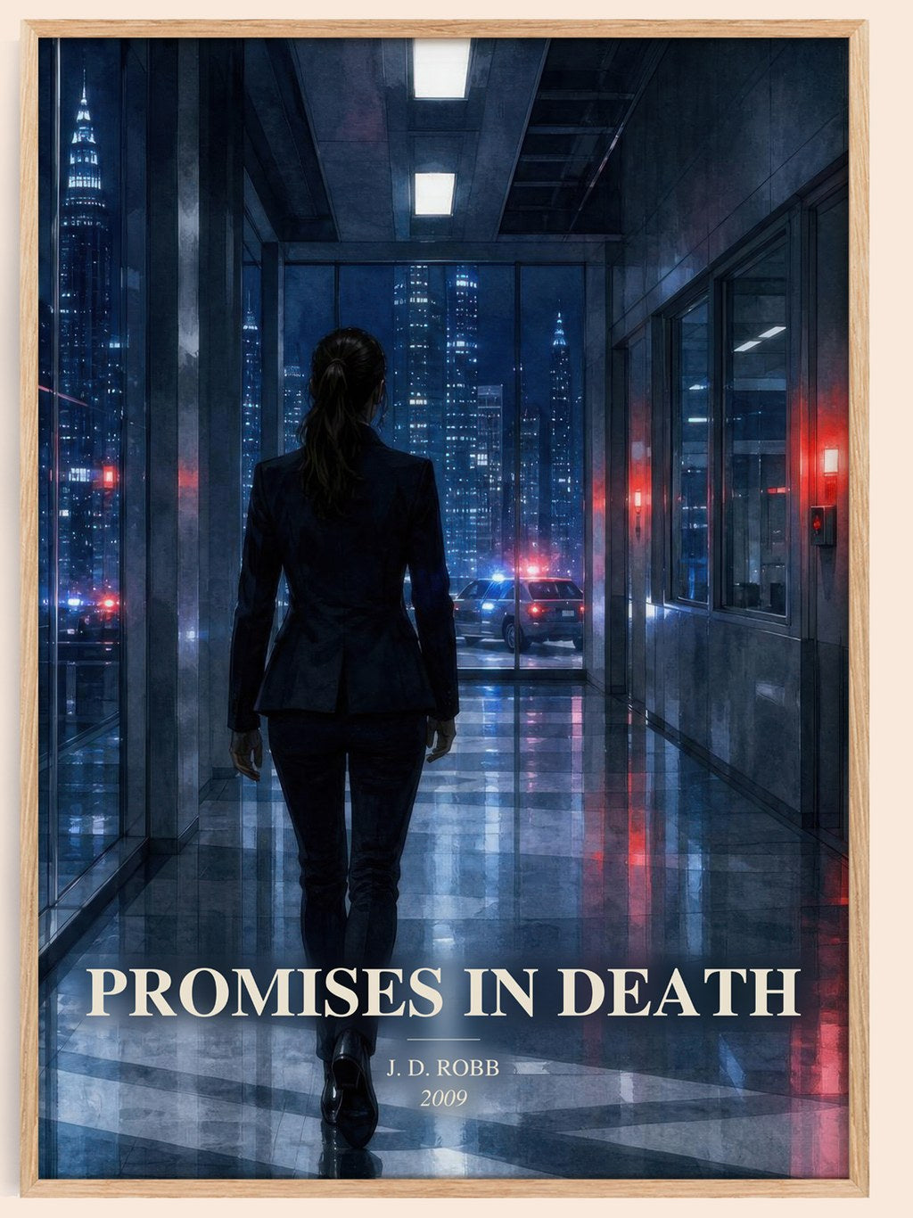 Promises In Death watercolour book poster by J. D. Robb – framed literary art print