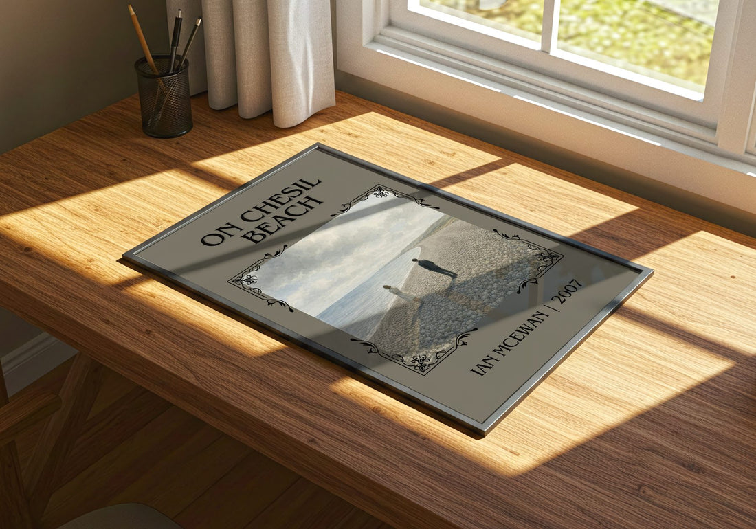 On Chesil Beach Classic Book Art Print by Ian McEwan – print on a sunlit desk