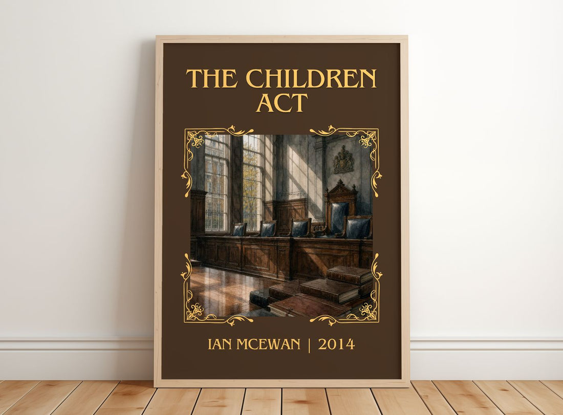 The Children Act Classic Book Art Print by Ian McEwan – framed print leaning on a wooden floor