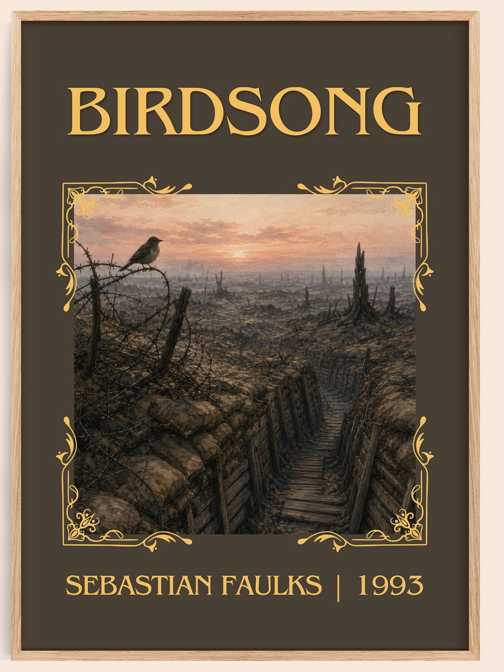 Birdsong Classic Book Art Print by Sebastian Faulks – book poster