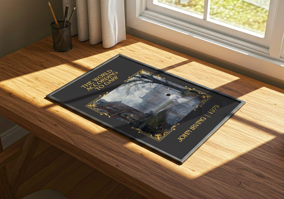 The World According to Garp Classic Book Art Print by John Irving – print on a sunlit desk