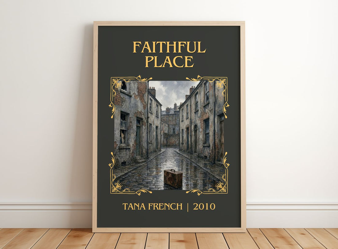 Faithful Place Classic Book Art Print by Tana French – framed print leaning on a wooden floor