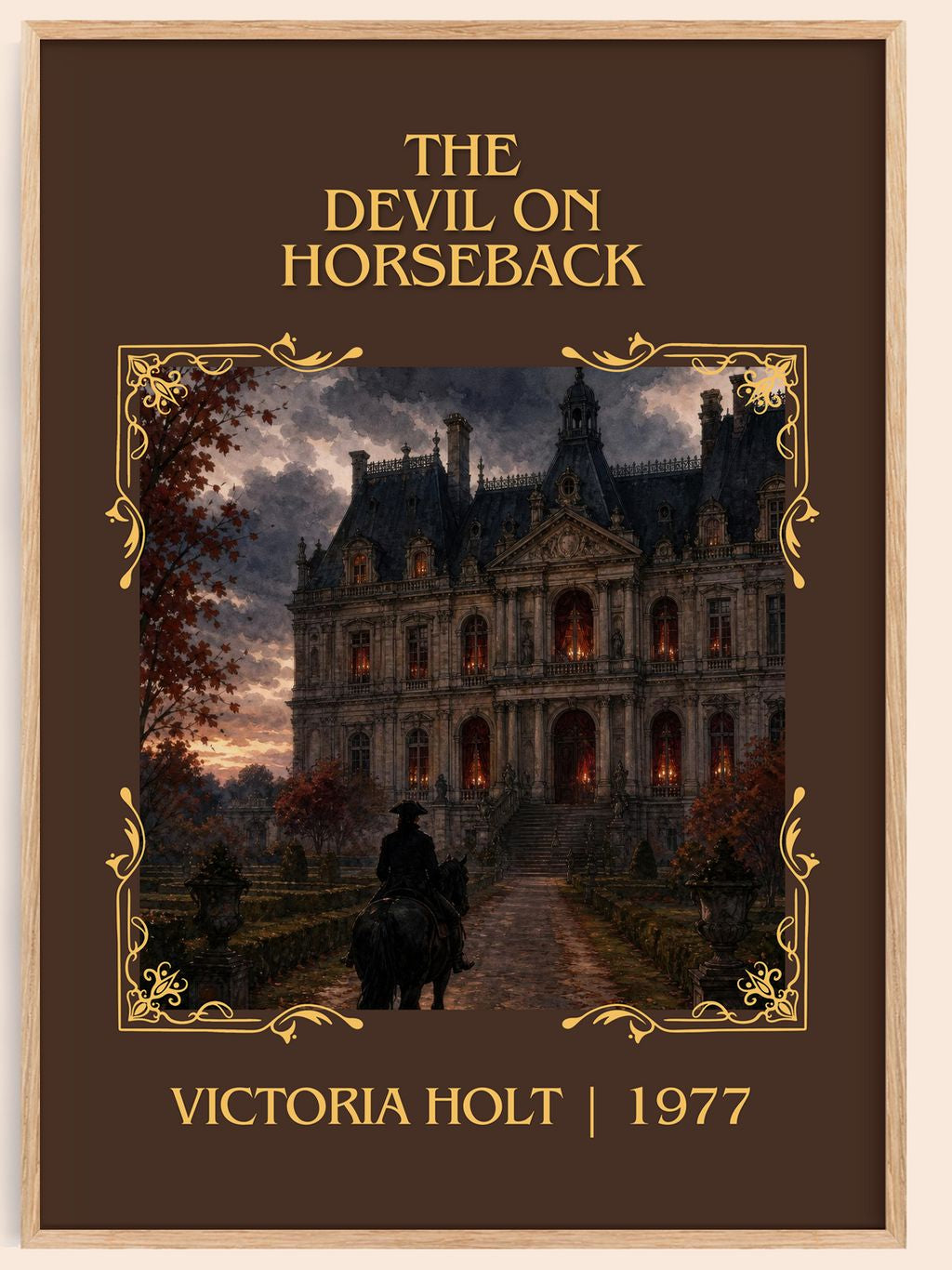 The Devil on Horseback Classic Book Art Print by Victoria Holt – book poster