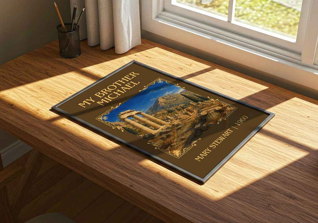My Brother Michael Classic Book Art Print by Mary Stewart – print on a sunlit desk