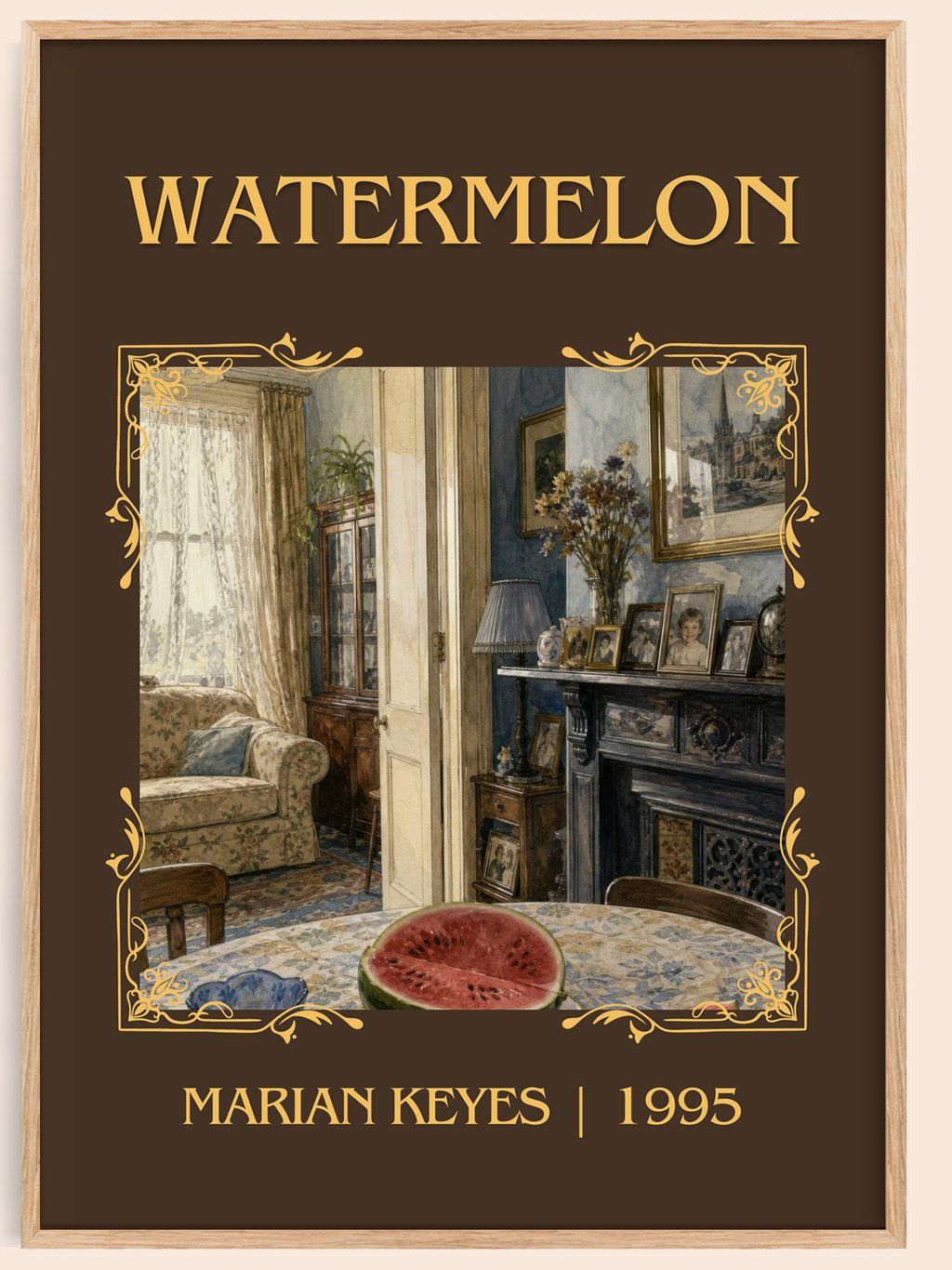 Watermelon Classic Book Art Print by Marian Keyes – book poster