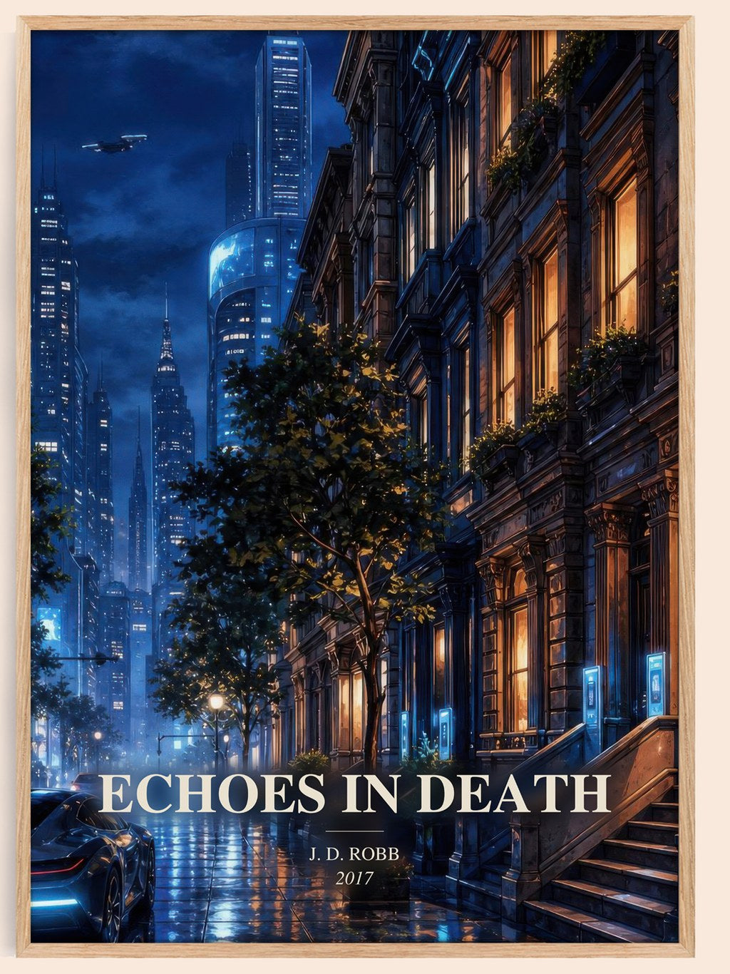Echoes In Death watercolour book poster by J. D. Robb – framed literary art print