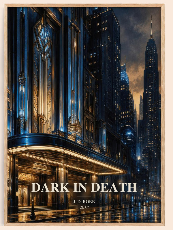 Dark In Death watercolour book poster by J. D. Robb – framed literary art print