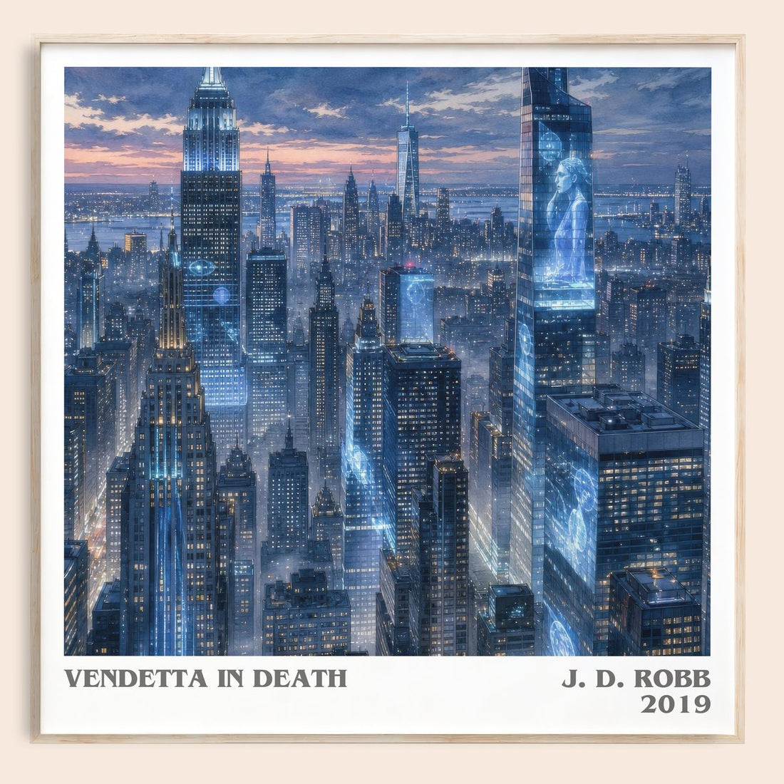 Vendetta In Death literary book poster by J. D. Robb – framed literary art print