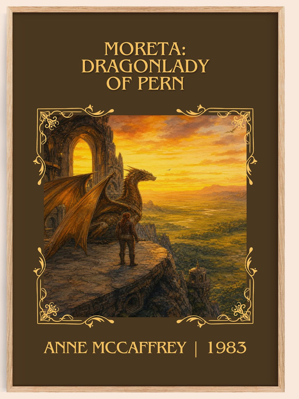 Moreta: Dragonlady of Pern Classic Book Art Print by Anne McCaffrey – book poster