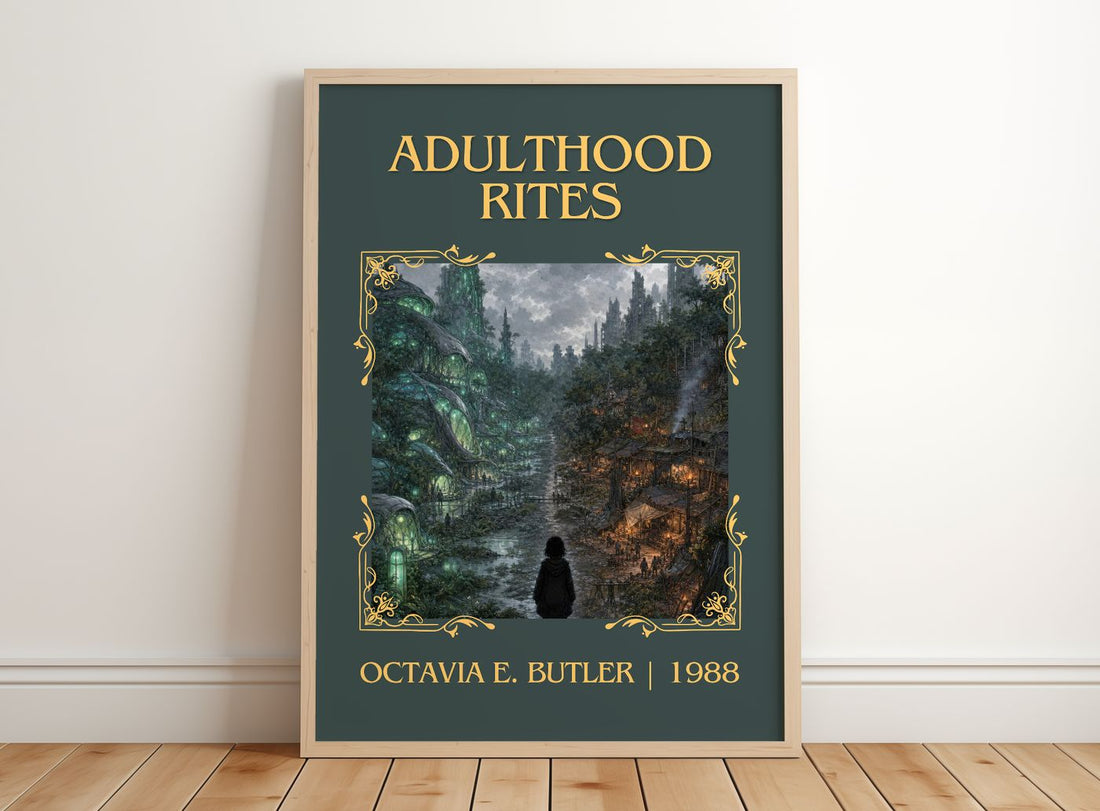 Adulthood Rites Classic Book Art Print by Octavia E. Butler – framed print leaning on a wooden floor