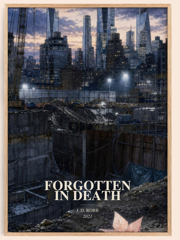 Forgotten In Death watercolour book poster by J. D. Robb – framed literary art print