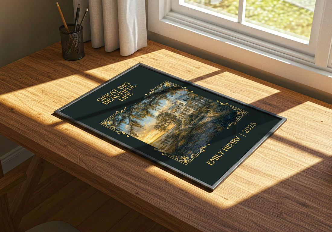 Great Big Beautiful Life Classic Book Art Print by Emily Henry – print on a sunlit desk