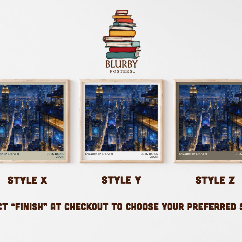 Encore In Death literary print in frame leaning in hallway – mystery wall art