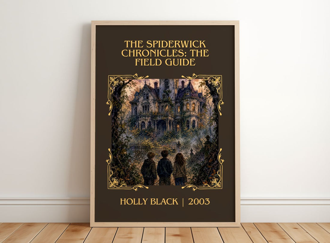 The Spiderwick Chronicles: The Field Guide Classic Book Art Print by Holly Black – framed print leaning on a wooden floor