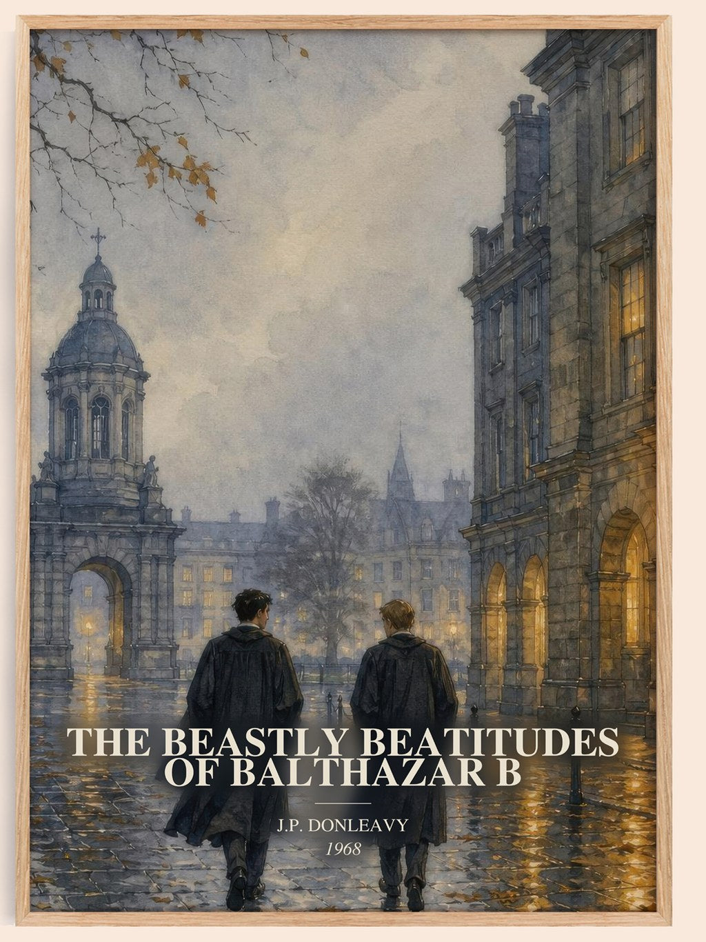The Beastly Beatitudes Of Balthazar B watercolour book poster by J.P. Donleavy – framed literary art print