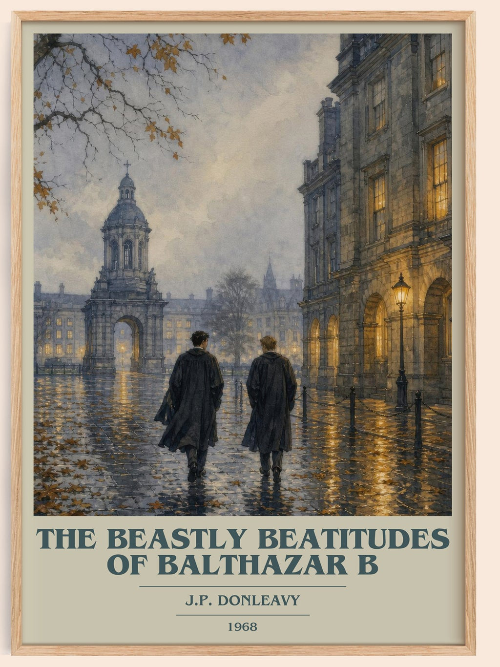 The Beastly Beatitudes Of Balthazar B book cover book poster by J.P. Donleavy – framed literary art print