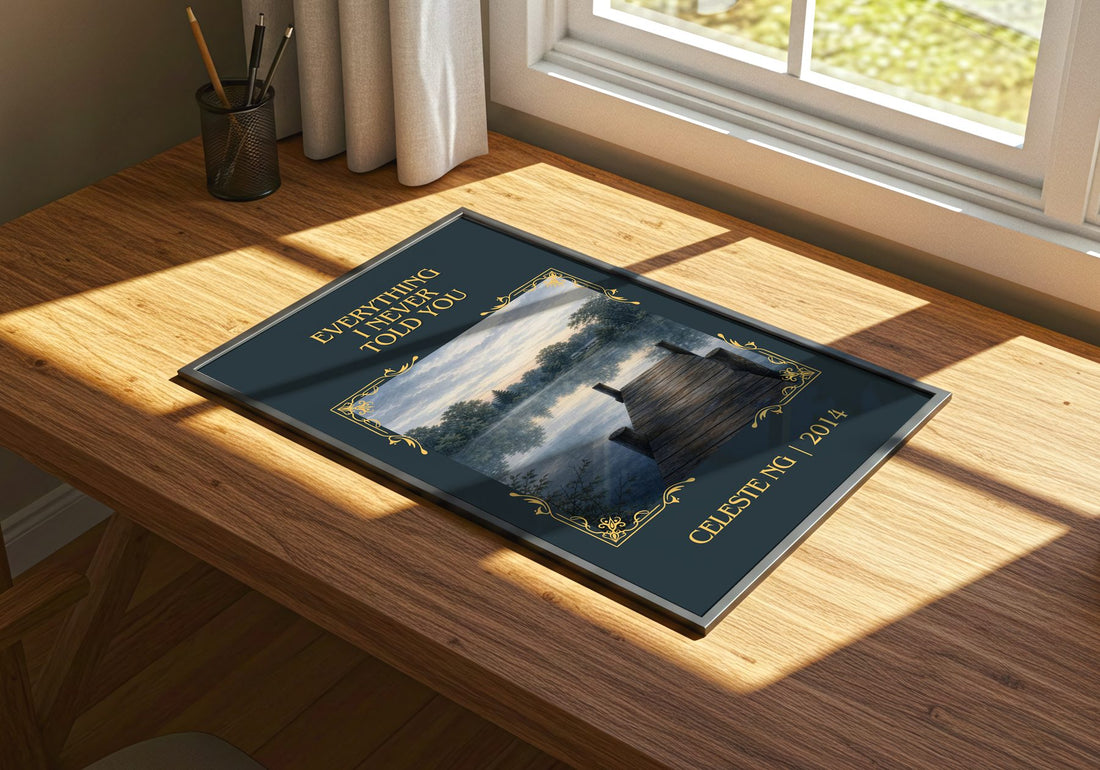 Everything I Never Told You Classic Book Art Print by Celeste Ng – print on a sunlit desk