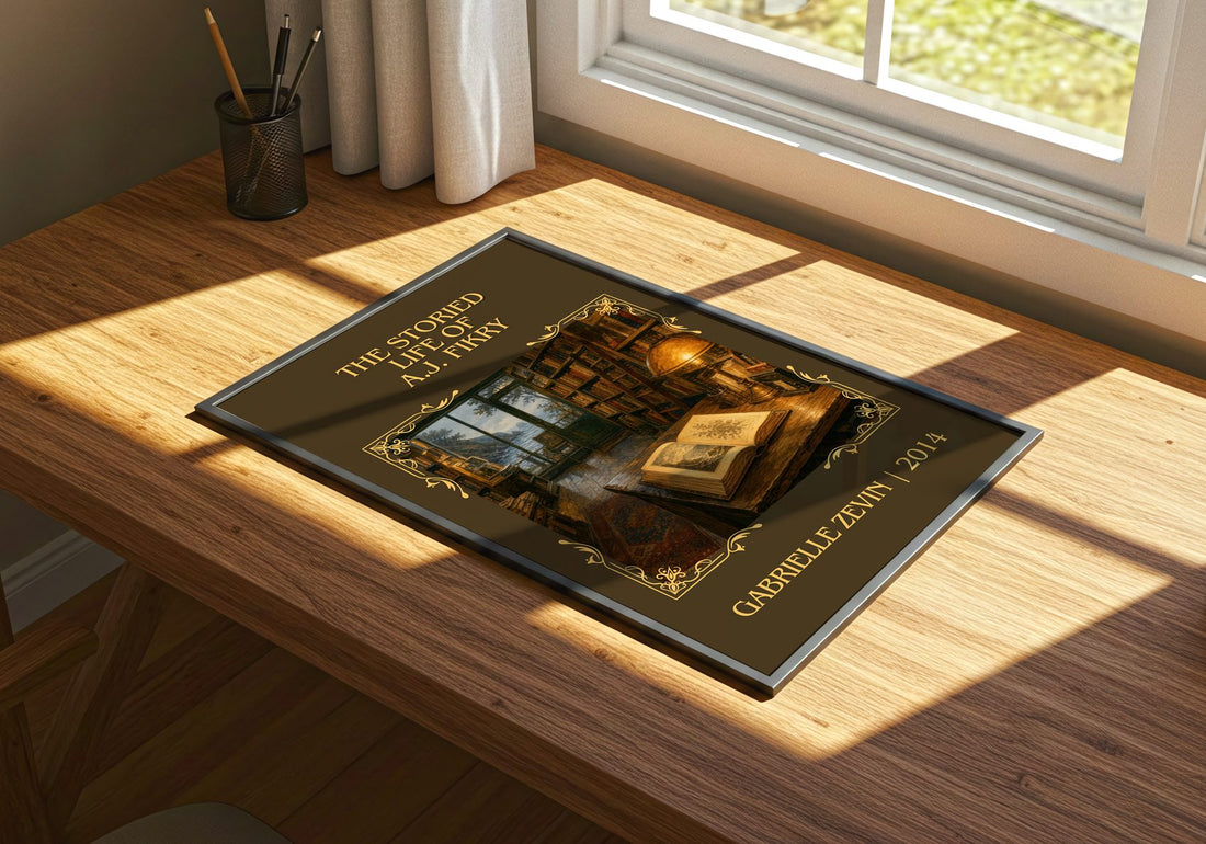 Storied Life of A.J. Fikry Classic Book Art Print by Gabrielle Zevin – print on a sunlit desk