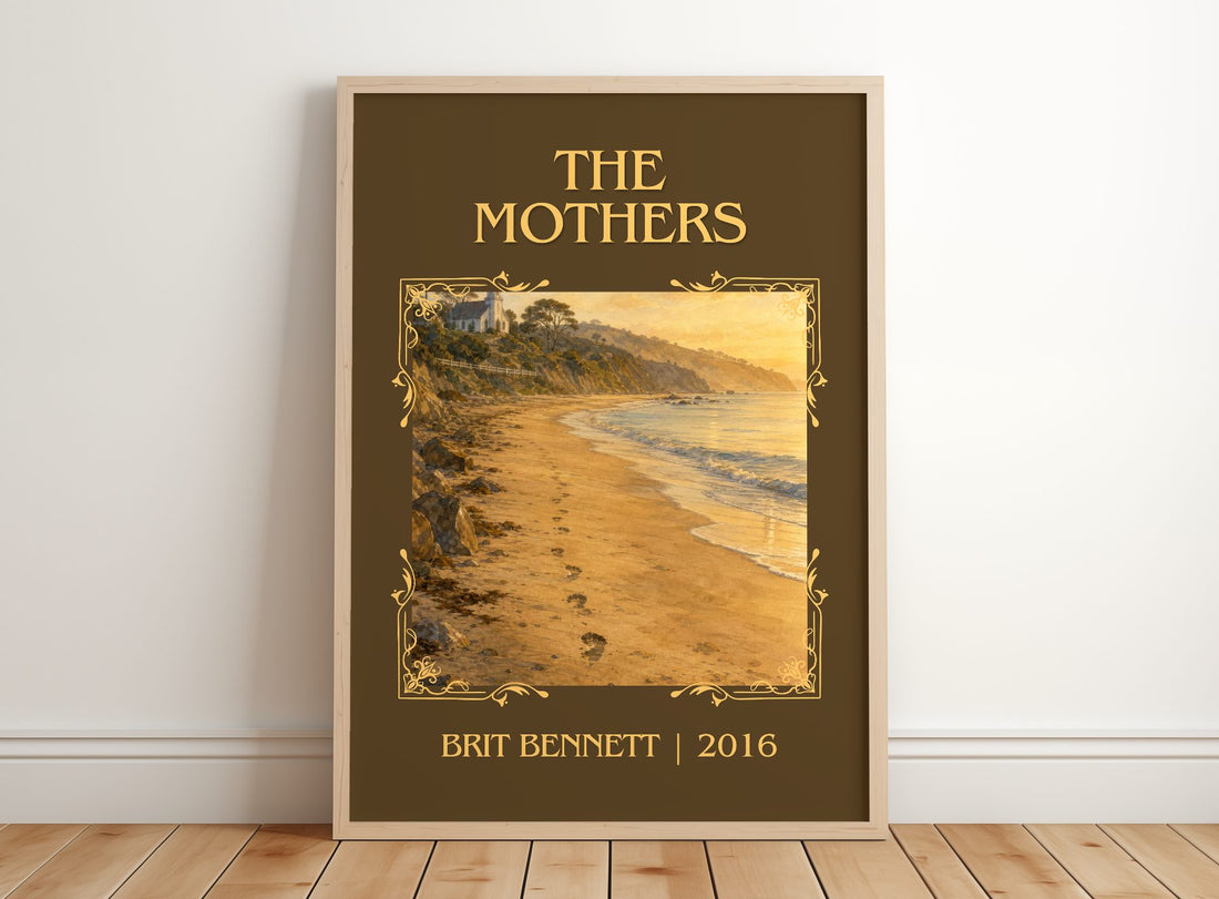The Mothers Classic Book Art Print by Brit Bennett – framed print leaning on a wooden floor