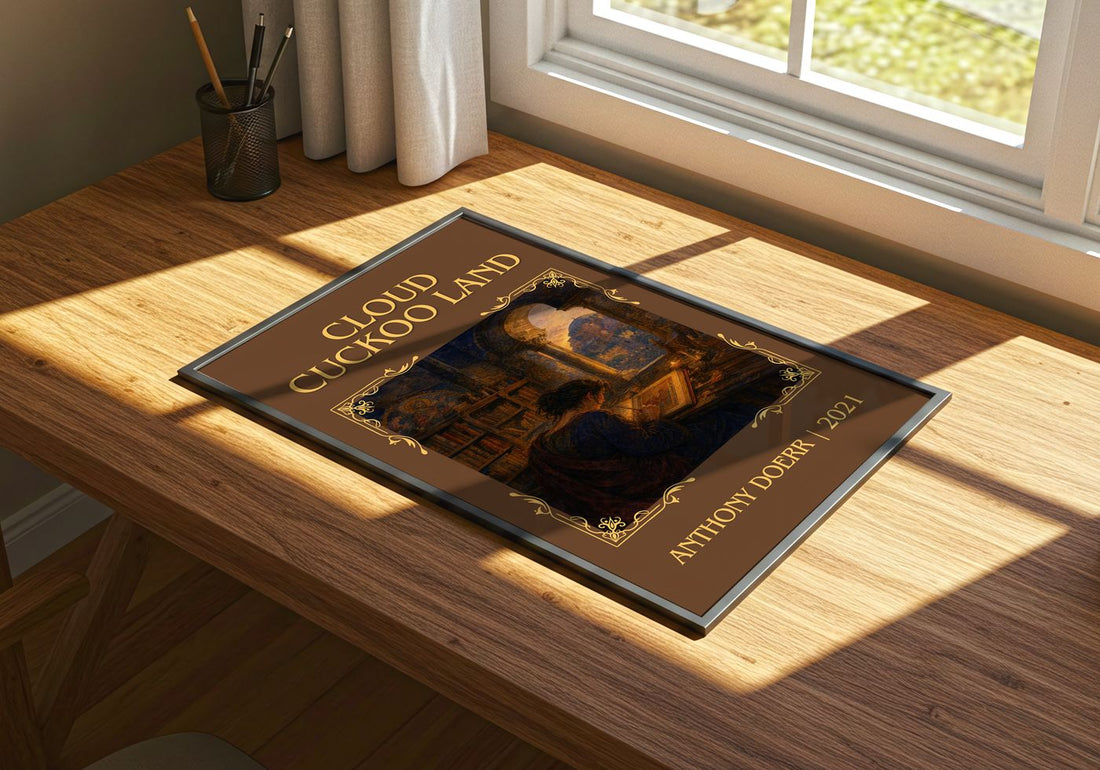 Cloud Cuckoo Land Classic Book Art Print by Anthony Doerr – print on a sunlit desk