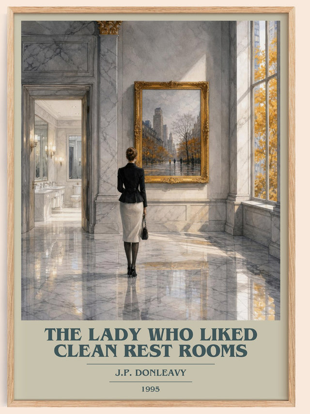 The Lady Who Liked Clean Rest Rooms Book Cover Poster by J.P. Donleavy