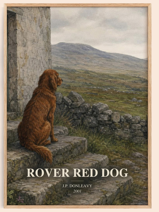 Rover Red Dog Book Watercolour Illustration by J.P. Donleavy