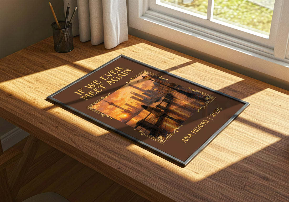 If We Ever Meet Again Classic Book Art Print by Ana Huang – print on a sunlit desk