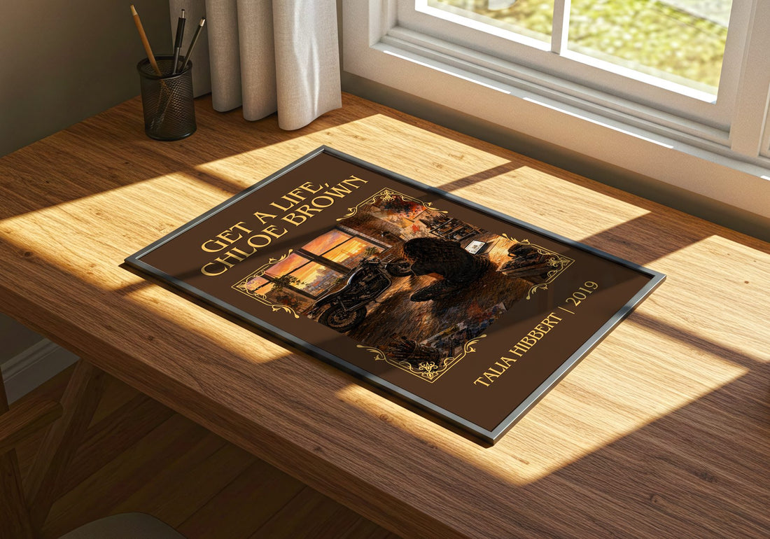 Get a Life, Chloe Brown Classic Book Art Print by Talia Hibbert – print on a sunlit desk