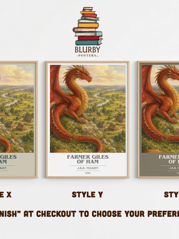 Farmer Giles Of Ham book cover print in frame leaning in hallway – fantasy wall art