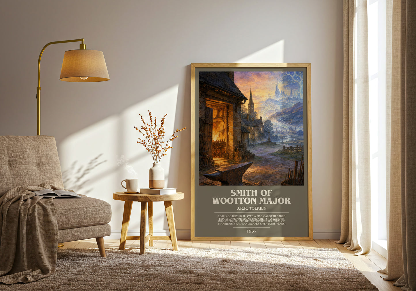 Smith Of Wootton Major bookish print on bookshelf – J.R.R. Tolkien fan gift