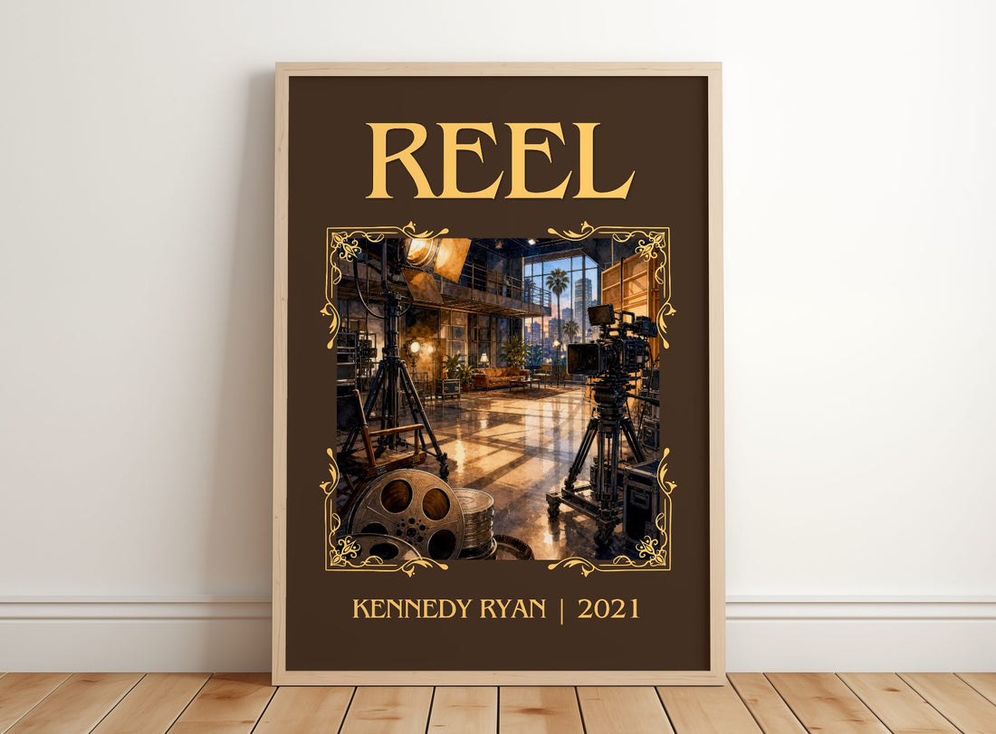 Reel Classic Book Art Print by Kennedy Ryan – framed print leaning on a wooden floor