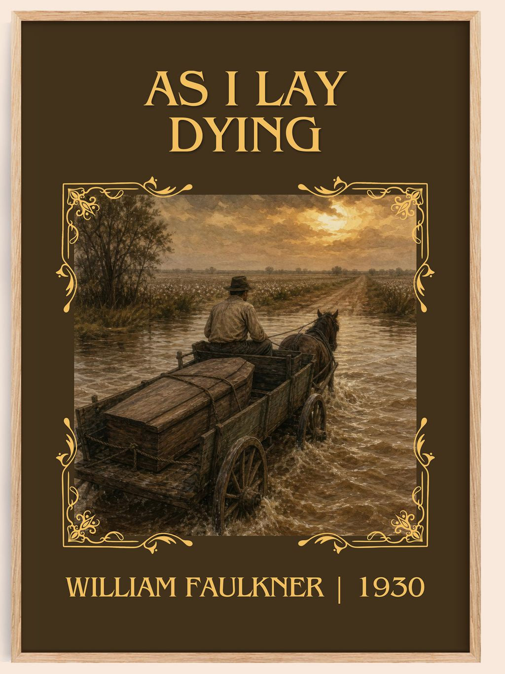 As I Lay Dying Classic Book Art Print by William Faulkner – book poster