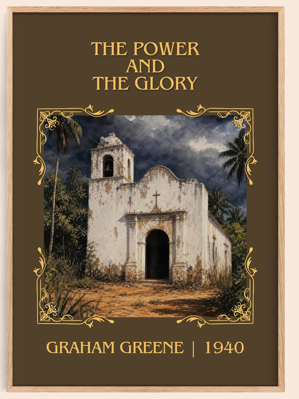 The Power and the Glory Classic Book Art Print by Graham Greene – book poster