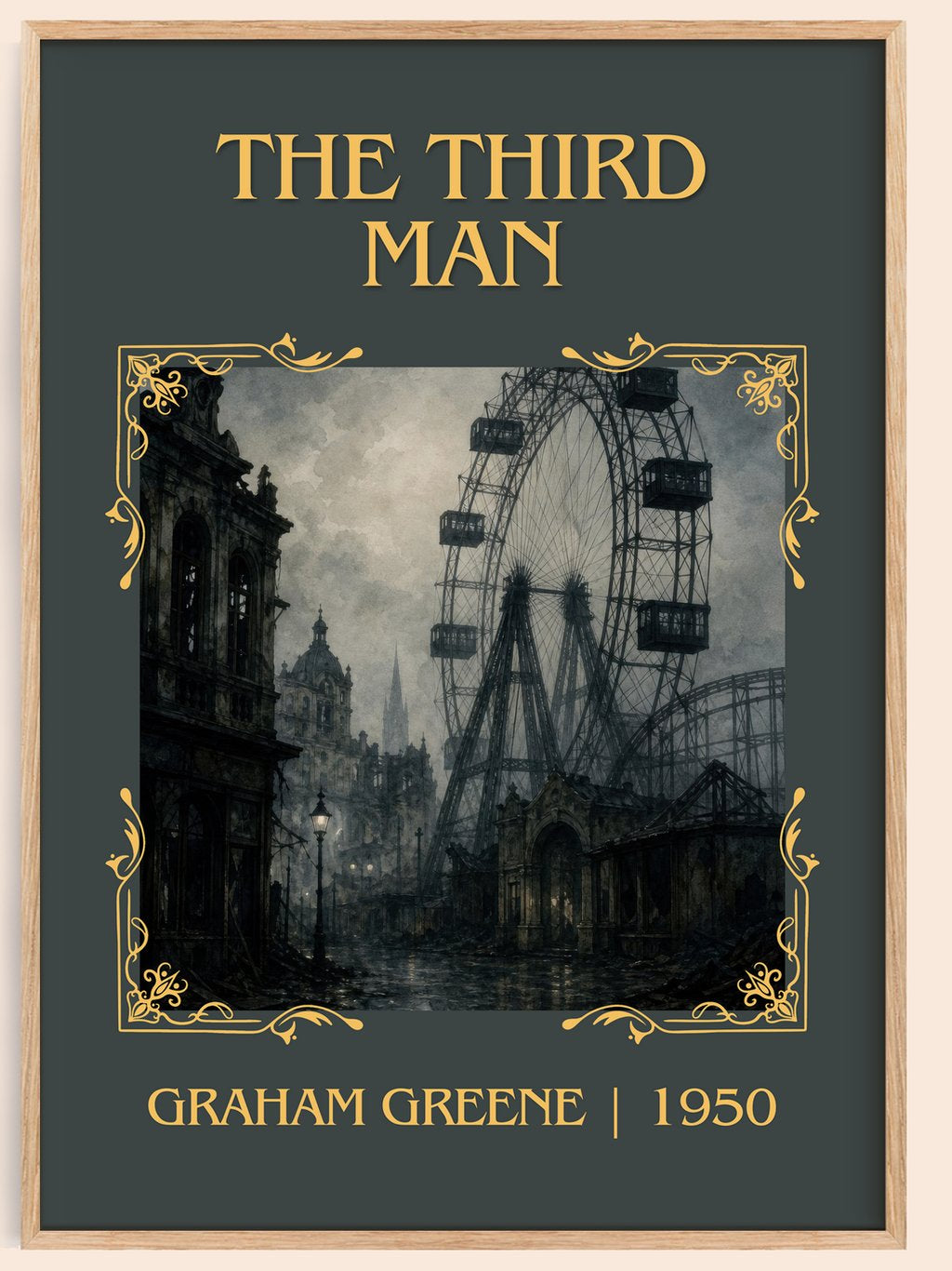 The Third Man Classic Book Art Print by Graham Greene – book poster