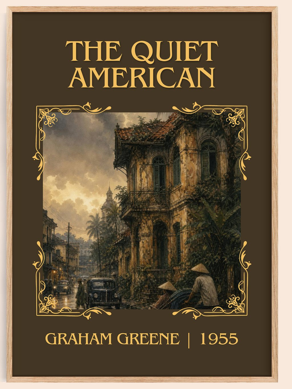 The Quiet American Classic Book Art Print by Graham Greene – book poster