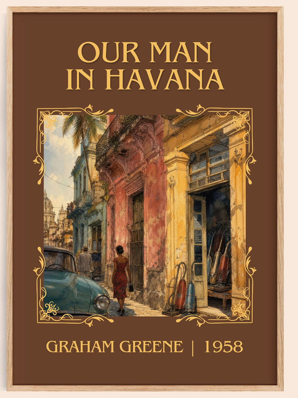 Our Man in Havana Classic Book Art Print by Graham Greene – book poster