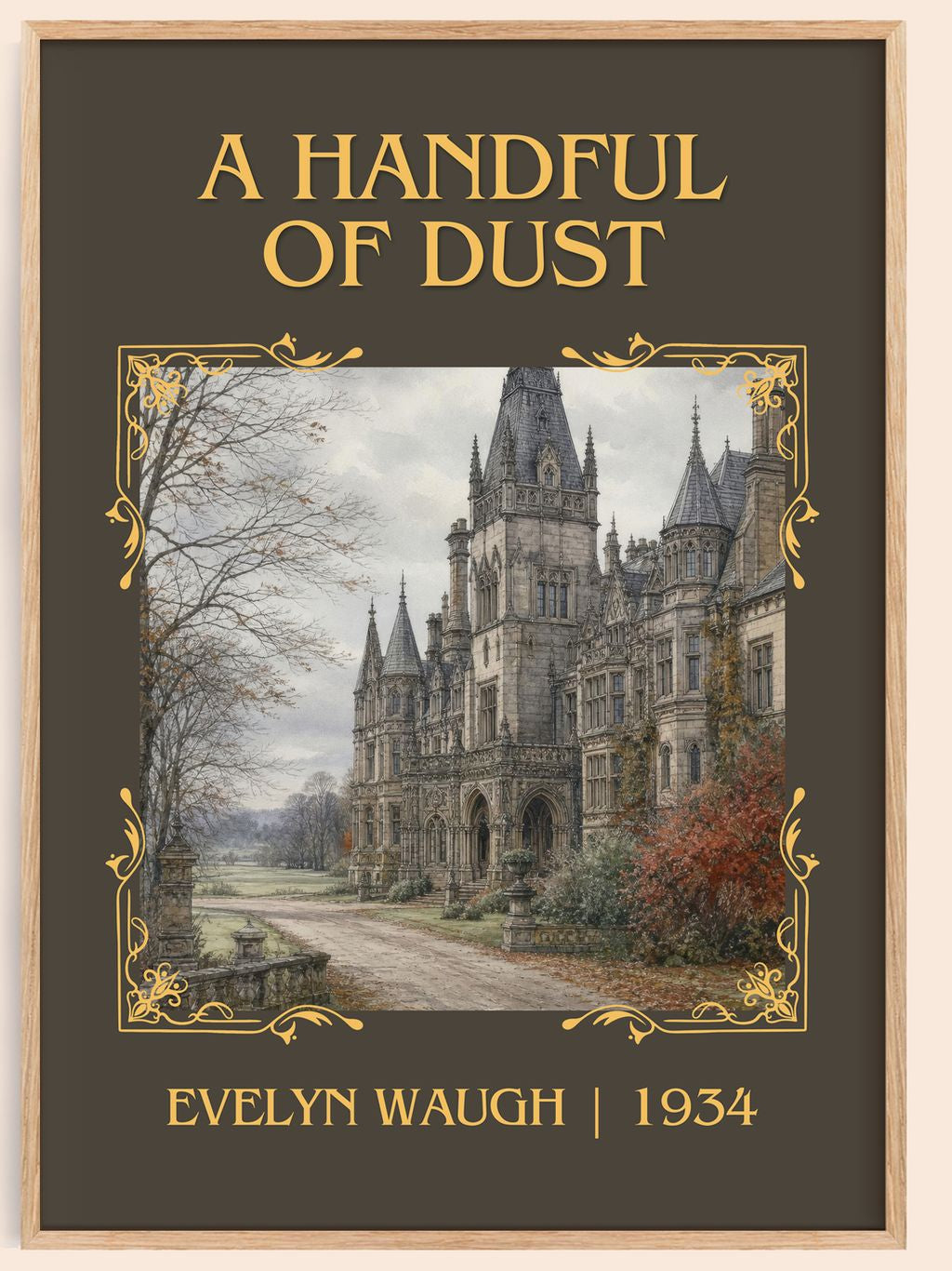 A Handful of Dust Classic Book Art Print by Evelyn Waugh – book poster