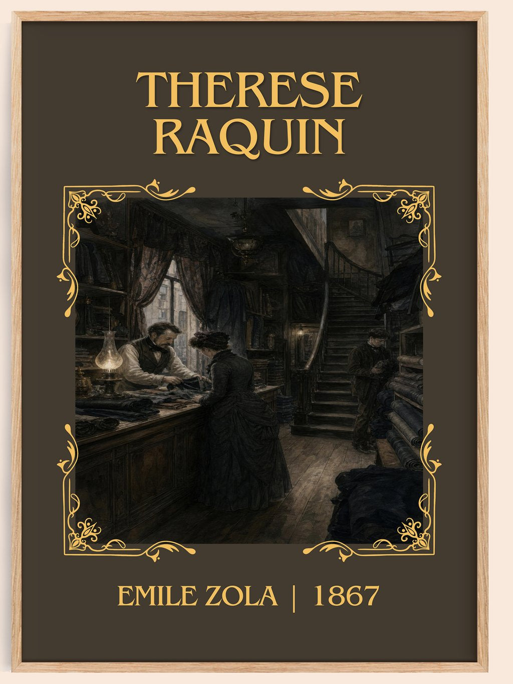 Thérèse Raquin Classic Book Art Print by Émile Zola – book poster