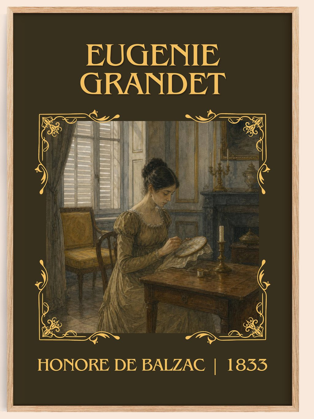 Eugénie Grandet Classic Book Art Print by Honoré de Balzac – book poster