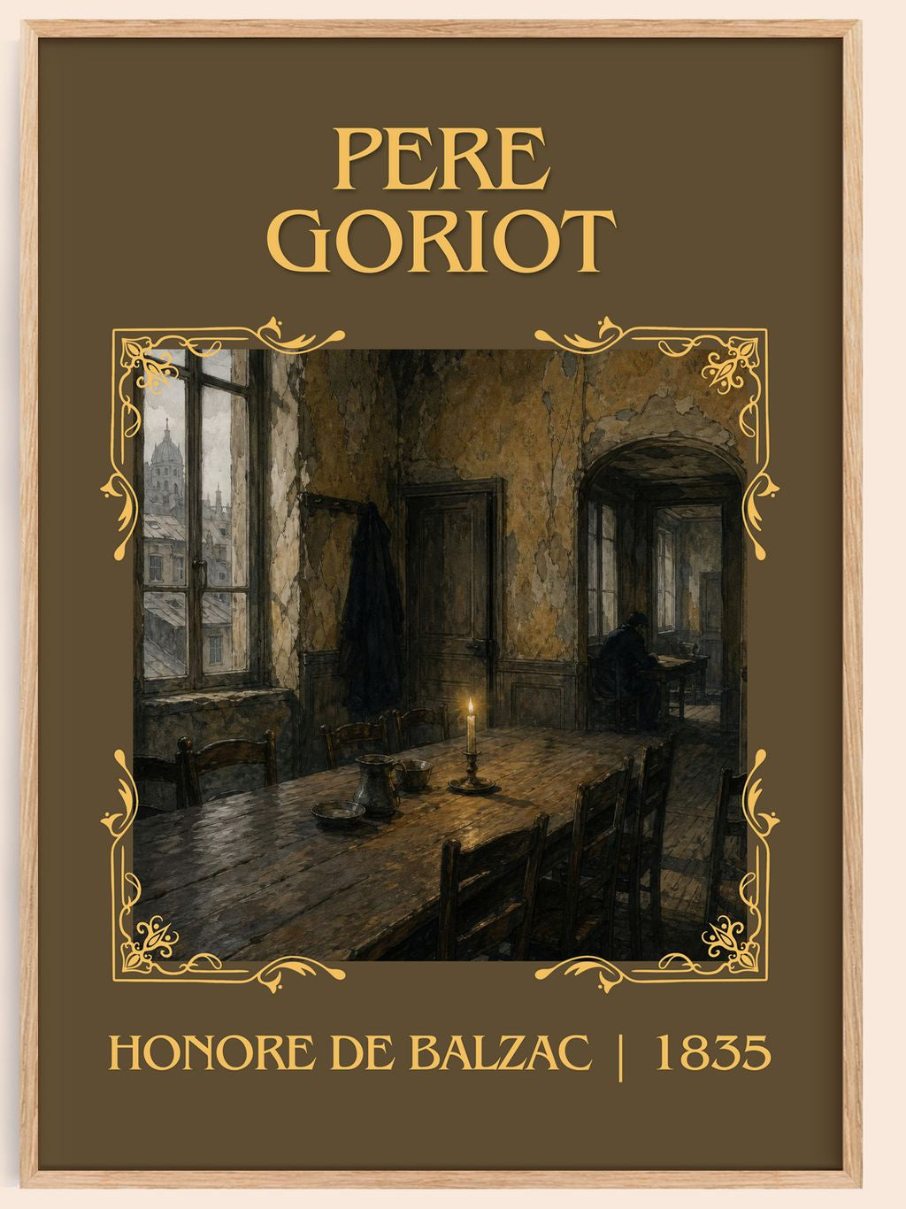 Père Goriot Classic Book Art Print by Honoré de Balzac – book poster