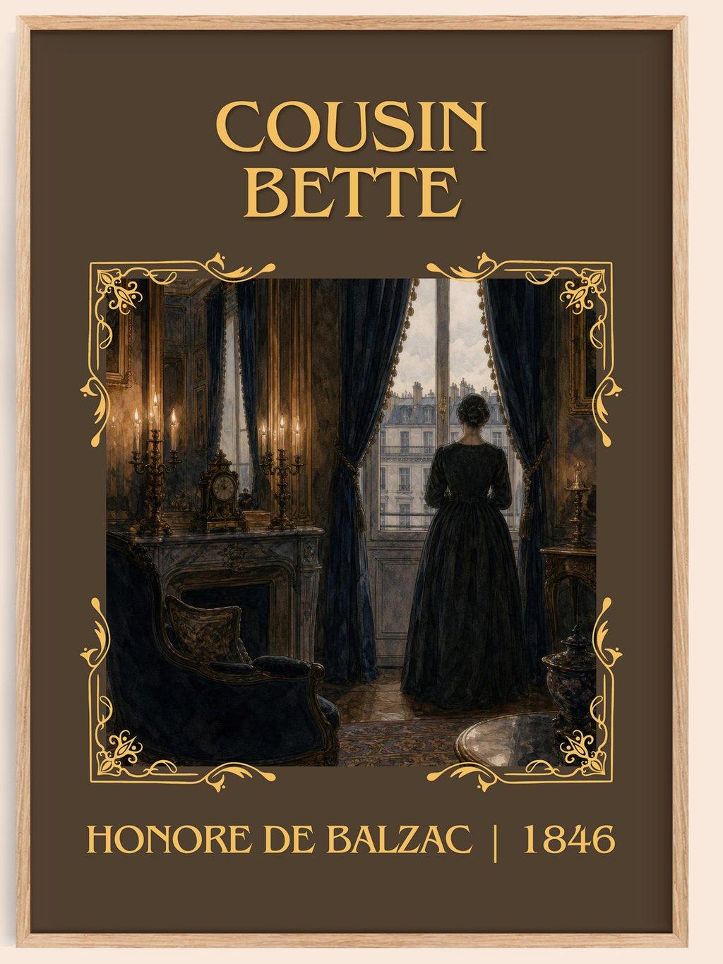 Cousin Bette Classic Book Art Print by Honoré de Balzac – book poster