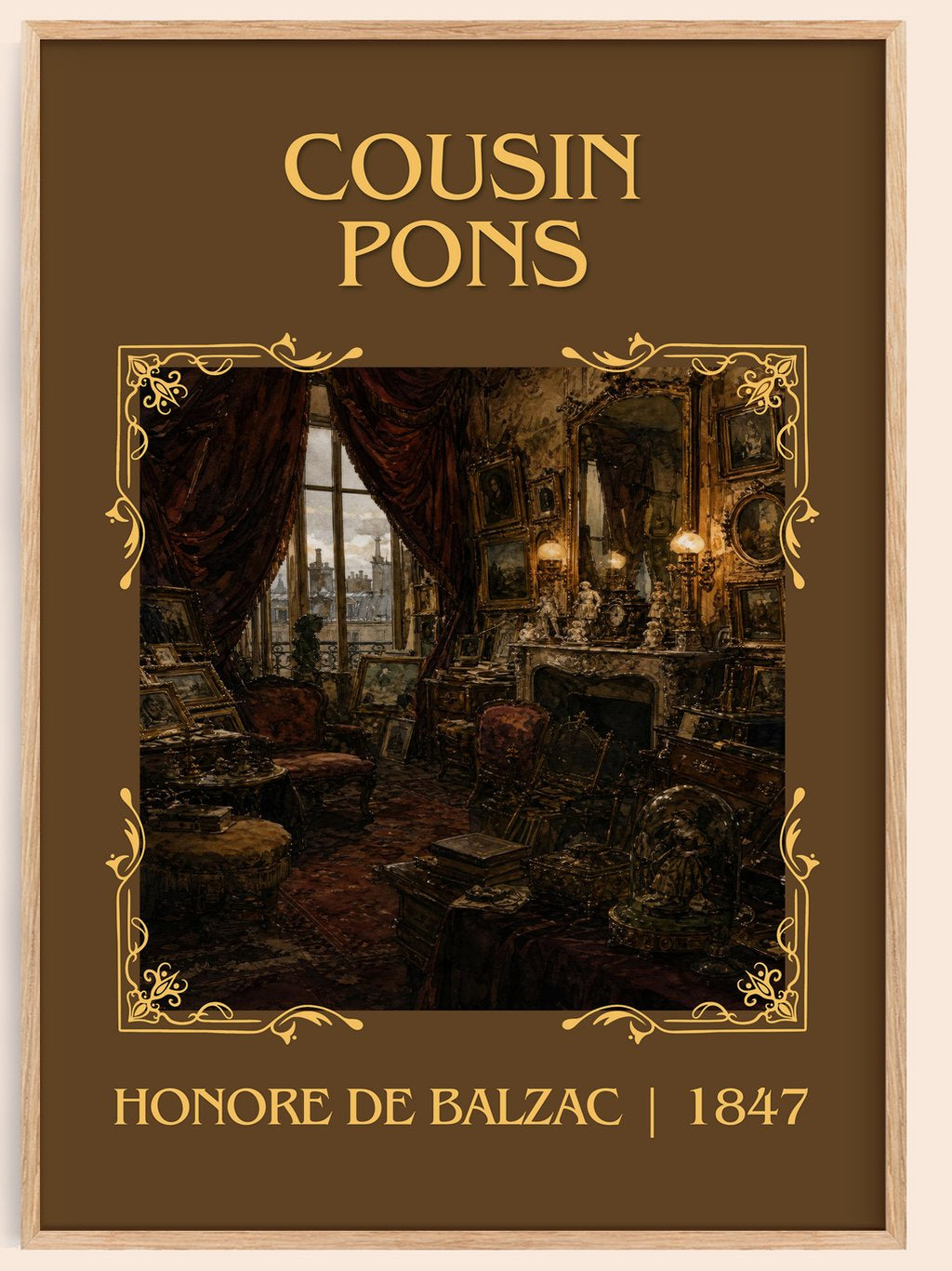 Cousin Pons Classic Book Art Print by Honoré de Balzac – book poster