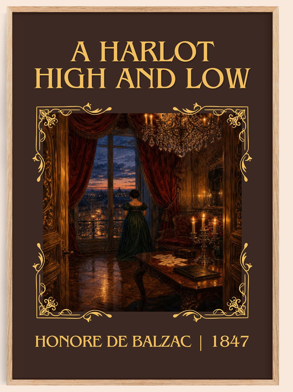 A Harlot High and Low Classic Book Art Print by Honoré de Balzac – book poster