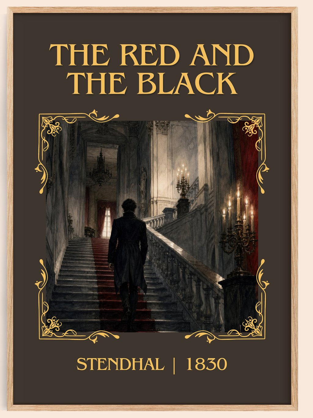 The Red and the Black Classic Book Art Print by Stendhal – book poster