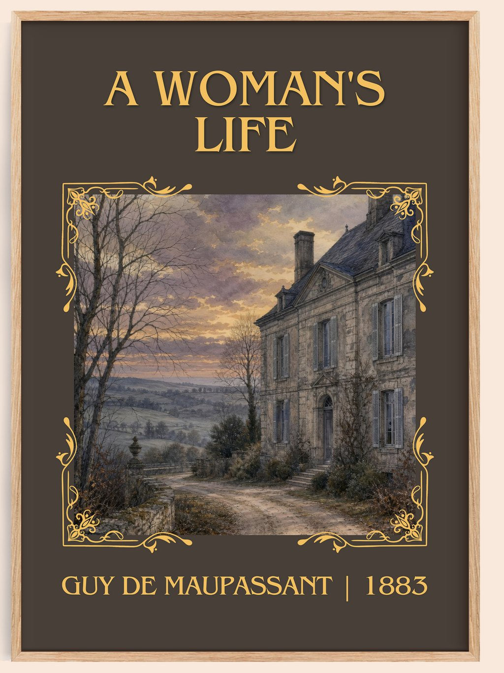 A Woman's Life Classic Book Art Print by Guy de Maupassant – book poster