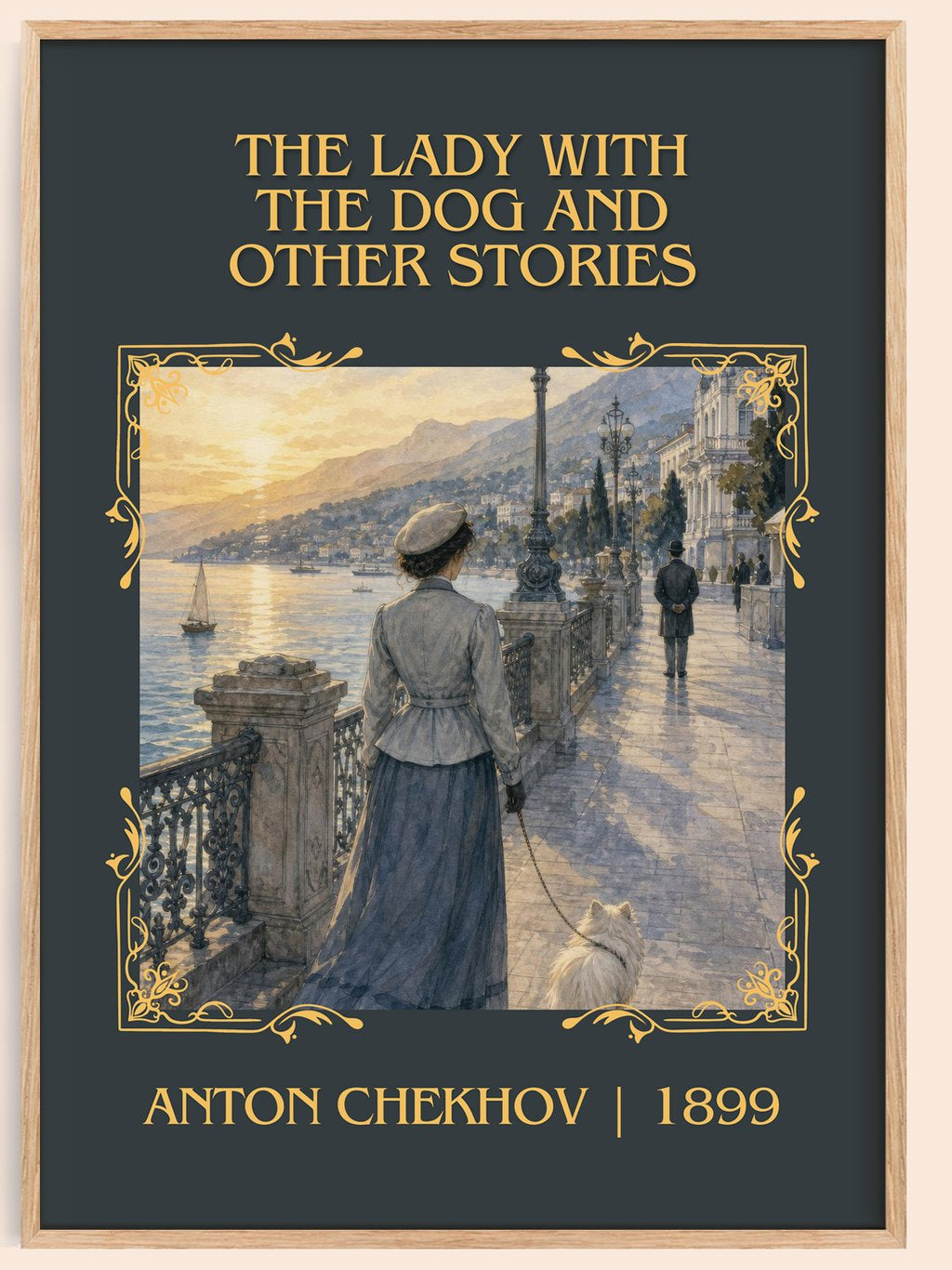 The Lady with the Dog and Other Stories Classic Book Art Print by Anton Chekhov – book poster
