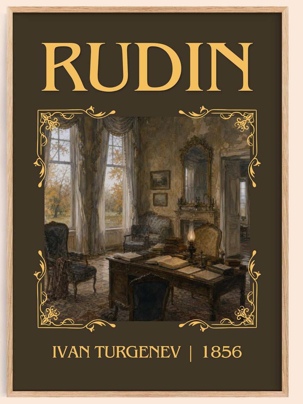 Rudin Classic Book Art Print by Ivan Turgenev – book poster