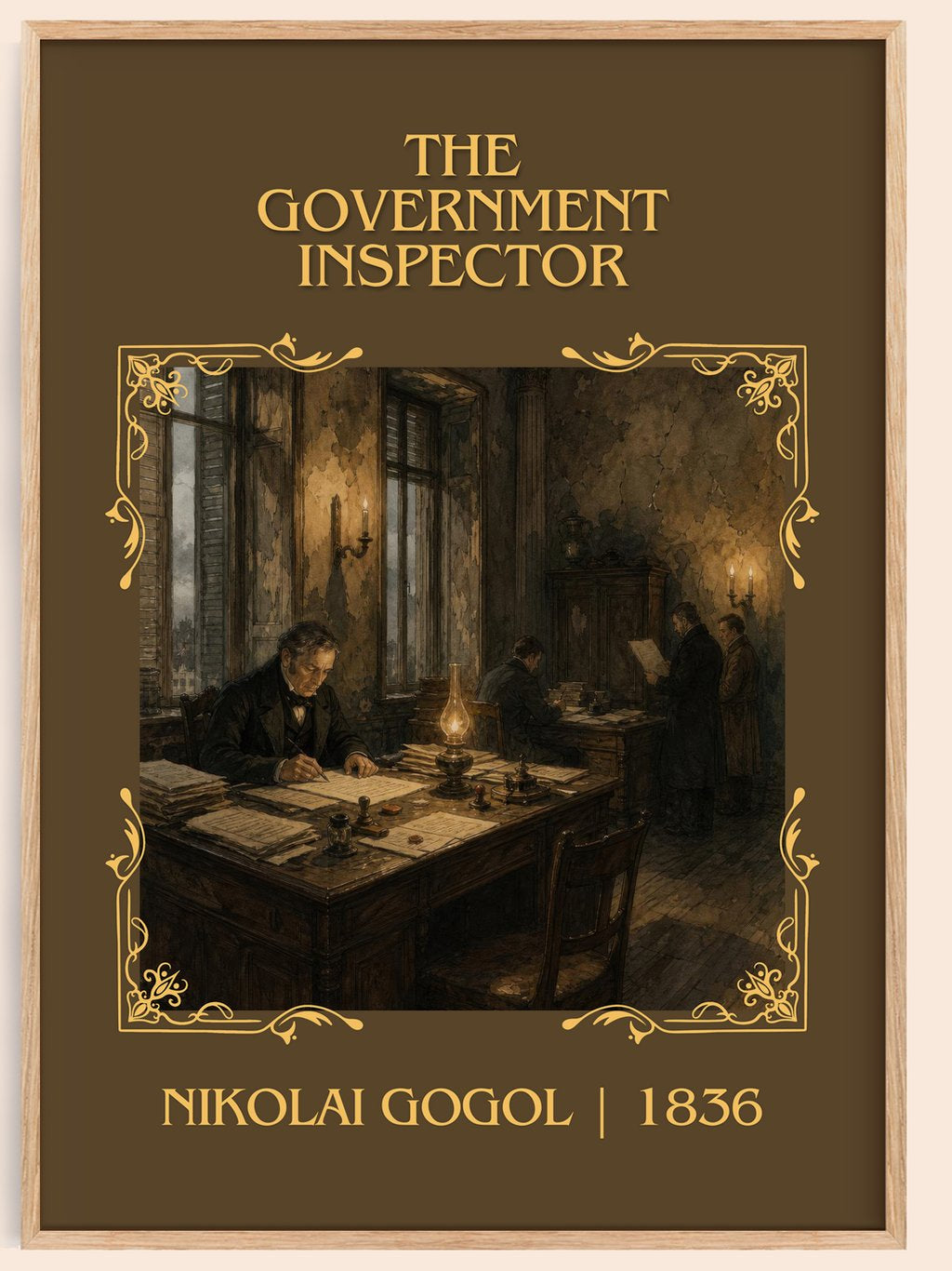 The Government Inspector Classic Book Art Print by Nikolai Gogol – book poster