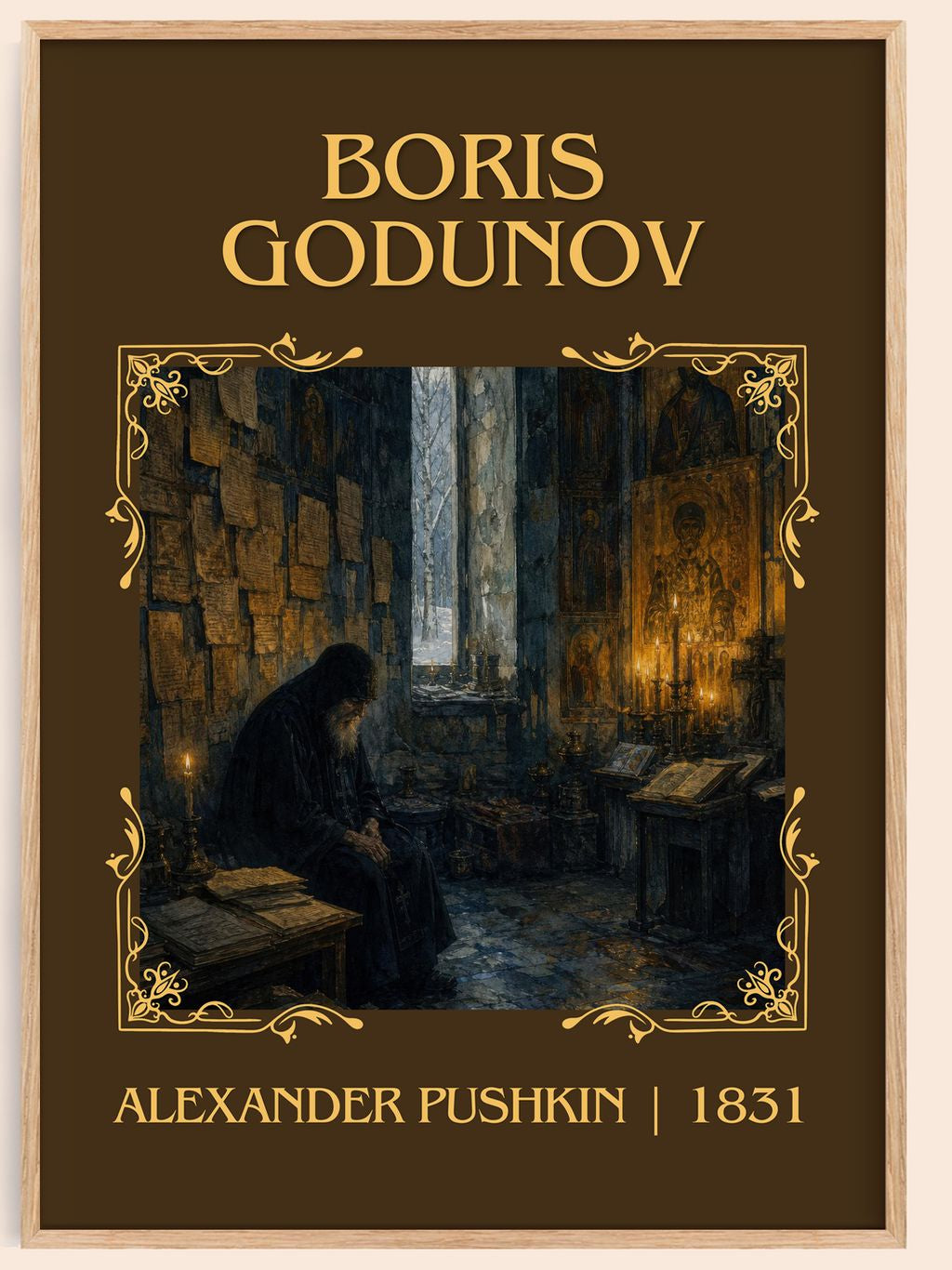 Boris Godunov Classic Book Art Print by Alexander Pushkin – book poster