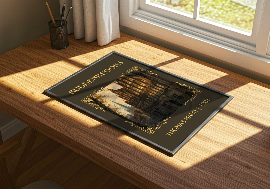 Buddenbrooks Classic Book Art Print by Thomas Mann – print on a sunlit desk